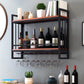 Metal Wall Mounted Wine Glass Stemware Rack Holder Industrial Wine Rack Kit Clearhalo 'furn' 'furn_wine_racks' 'Furniture' 'Kitchen & Dining Furniture' 'Wine Racks' 'wine_racks' 6042500