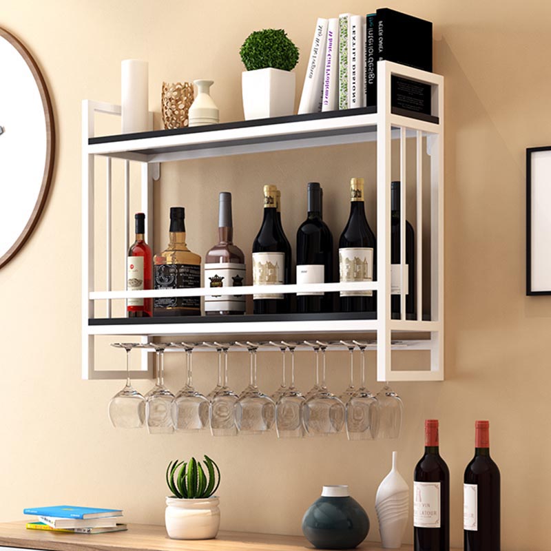 Metal Wall Mounted Wine Glass Stemware Rack Holder Industrial Wine Rack Kit Clearhalo 'furn' 'furn_wine_racks' 'Furniture' 'Kitchen & Dining Furniture' 'Wine Racks' 'wine_racks' 6042501
