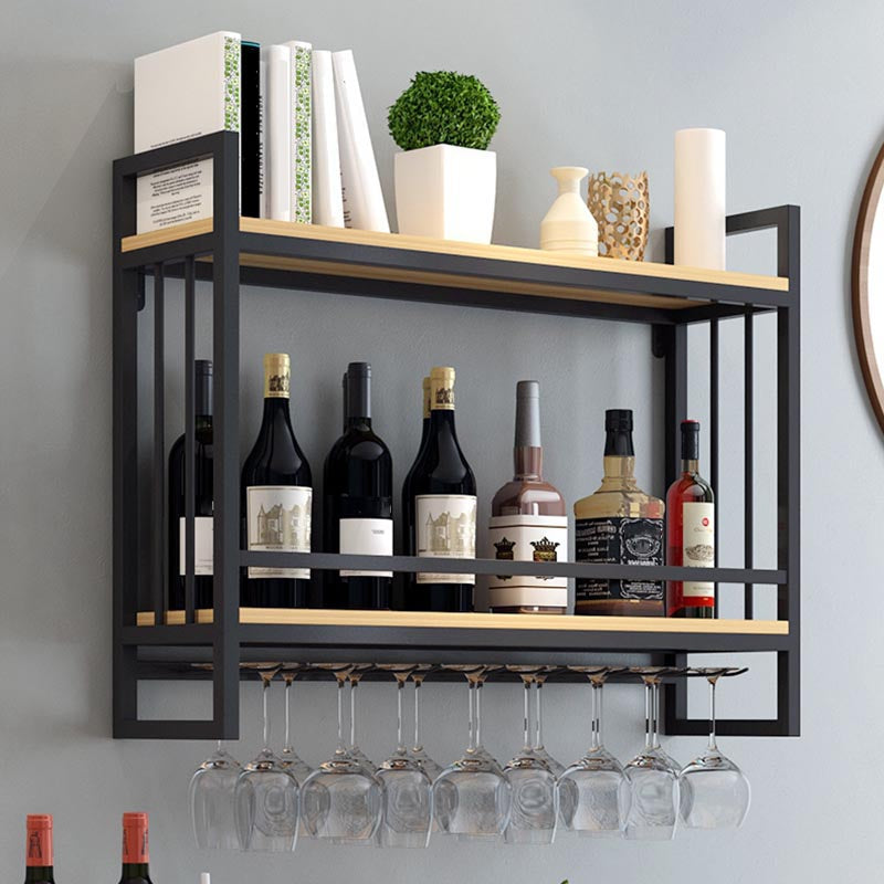 Metal Wall Mounted Wine Glass Stemware Rack Holder Industrial Wine Rack Kit Clearhalo 'furn' 'furn_wine_racks' 'Furniture' 'Kitchen & Dining Furniture' 'Wine Racks' 'wine_racks' 6042502