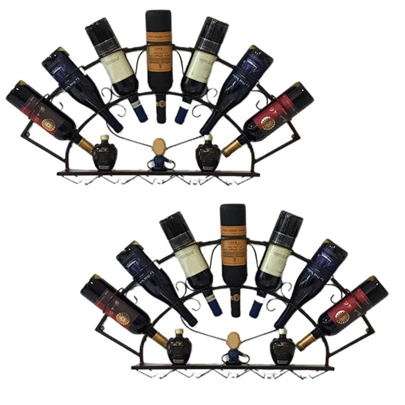 Industrie Wandmontierte Flaschen Weinregal Metall Wine Rack Flasche in Messing