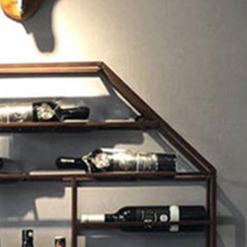 Industrie Wandmontierte Flaschen Weinregal Metall Wine Rack Flasche in Messing