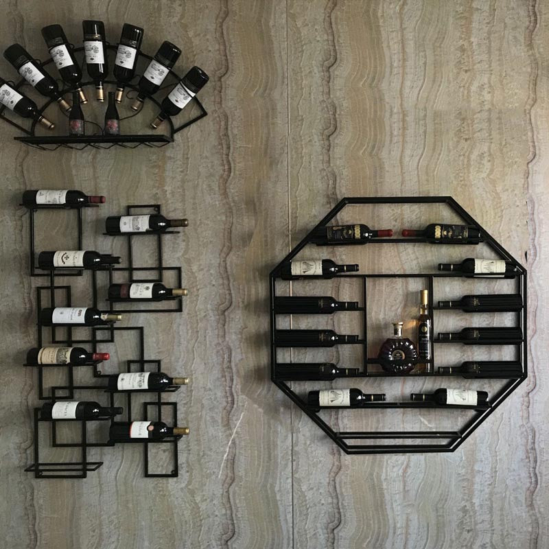 Industrie Wandmontierte Flaschen Weinregal Metall Wine Rack Flasche in Messing