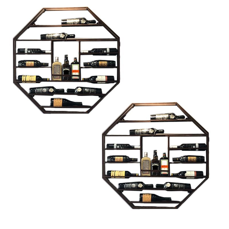 Industrie Wandmontierte Flaschen Weinregal Metall Wine Rack Flasche in Messing
