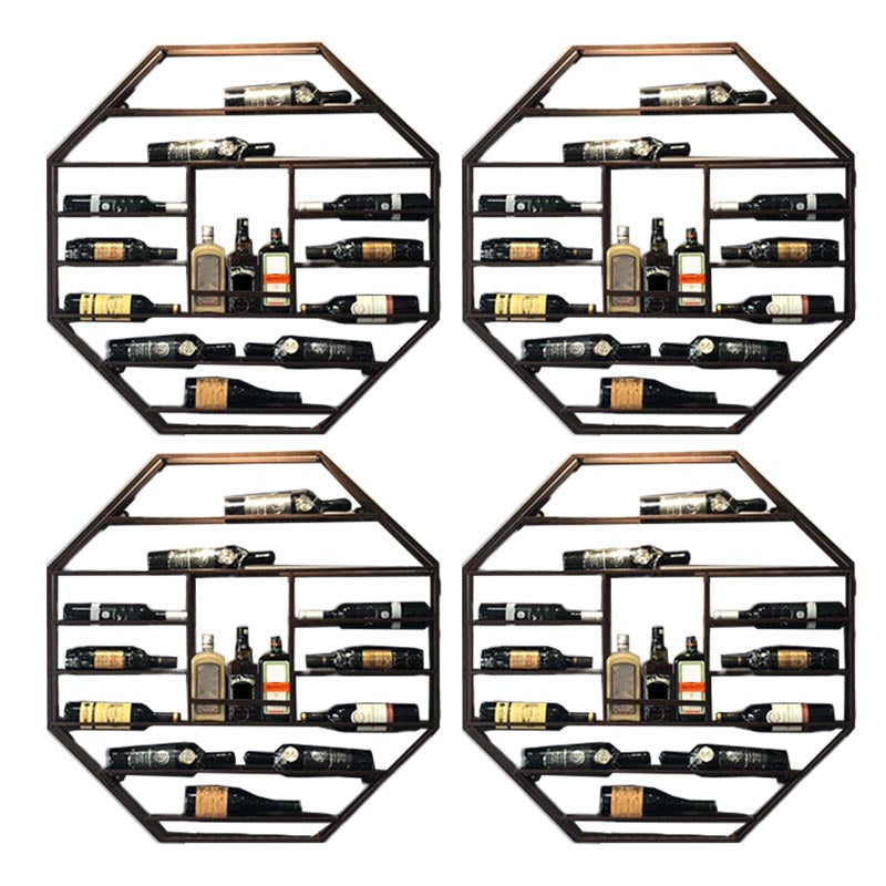 Industrie Wandmontierte Flaschen Weinregal Metall Wine Rack Flasche in Messing