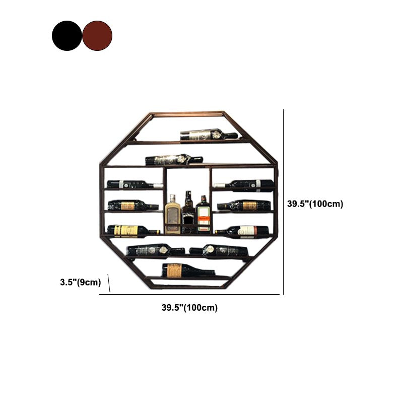 Industrial Wall Mounted Bottle Wine Rack Metal Wine Rack Bottle in Brass