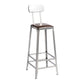 1/2/3 Pieces Industrial Pub Table Set Silver and Brown Bar Table and Stools