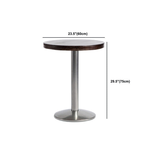 1/2/3 Pieces Industrial Pub Table Set Silver and Brown Bar Table and Stools