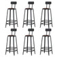 Industrial Metal Stool Faux Leather Cushion Footrest Stool for Bar