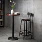 Industrial Metal Stool Faux Leather Cushion Footrest Stool for Bar