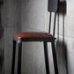 Industrial Metal Stool Faux Leather Cushion Footrest Stool for Bar