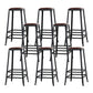 Industrial Metal Stool Faux Leather Cushion Footrest Stool for Bar