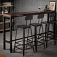Industrial Metal Stool Faux Leather Cushion Footrest Stool for Bar