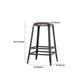 Industrial Metal Stool Faux Leather Cushion Footrest Stool for Bar