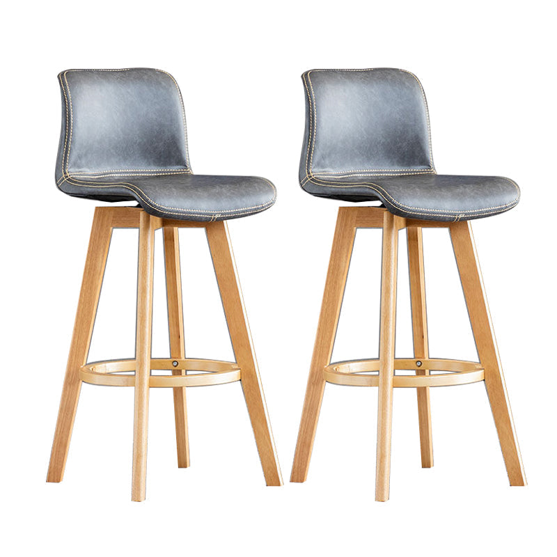 Taburete de bar de cuero con acabado mate y respaldo bajo para el hogar contemporáneo