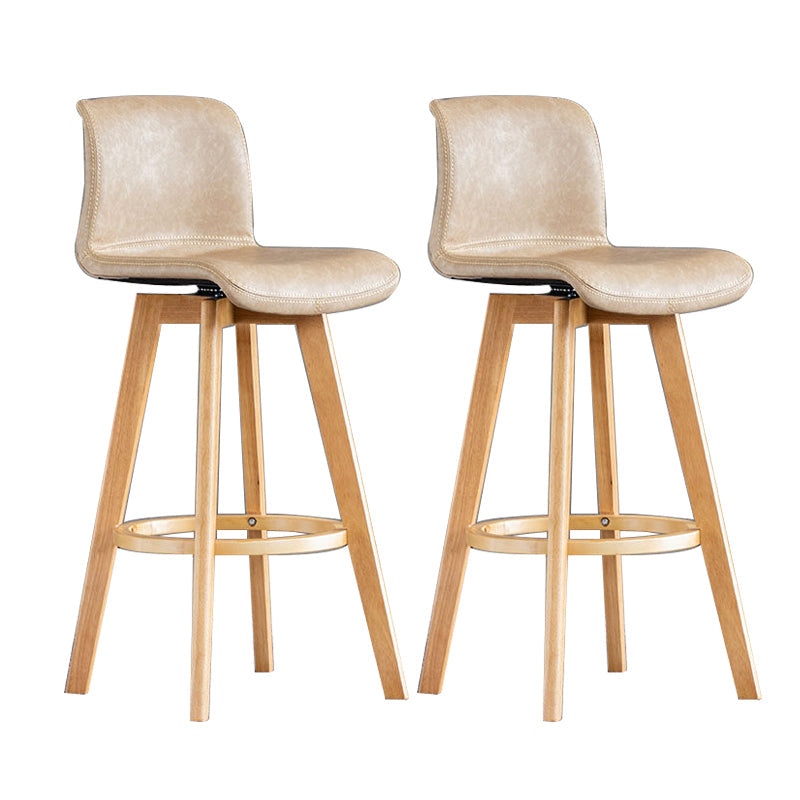 Taburete de bar de cuero con acabado mate y respaldo bajo para el hogar contemporáneo
