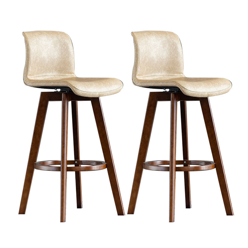 Taburete de bar de cuero con acabado mate y respaldo bajo para el hogar contemporáneo