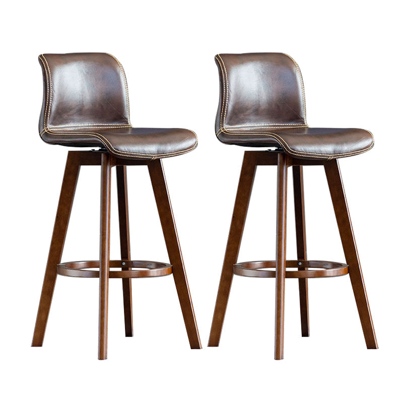 Taburete de bar de cuero con acabado mate y respaldo bajo para el hogar contemporáneo