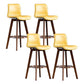 Taburete de bar de cuero con acabado mate y respaldo bajo para el hogar contemporáneo