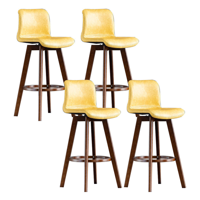 Taburete de bar de cuero con acabado mate y respaldo bajo para el hogar contemporáneo