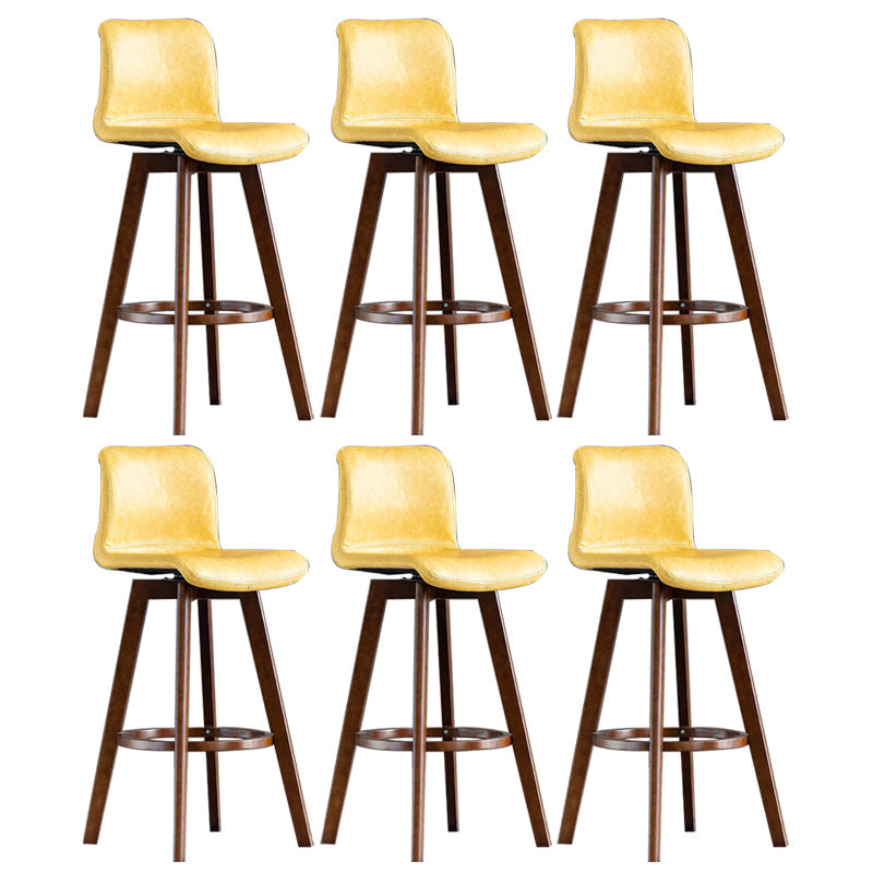 Taburete de bar de cuero con acabado mate y respaldo bajo para el hogar contemporáneo