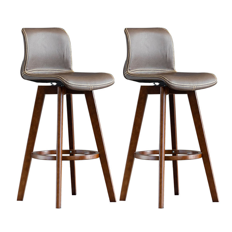 Taburete de bar de cuero con acabado mate y respaldo bajo para el hogar contemporáneo