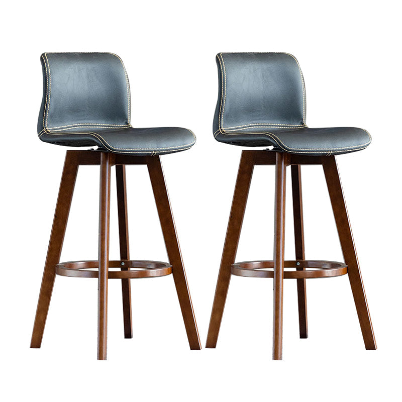Taburete de bar de cuero con acabado mate y respaldo bajo para el hogar contemporáneo