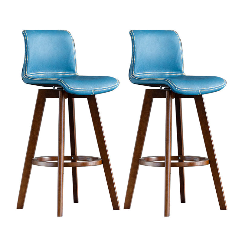 Taburete de bar de cuero con acabado mate y respaldo bajo para el hogar contemporáneo