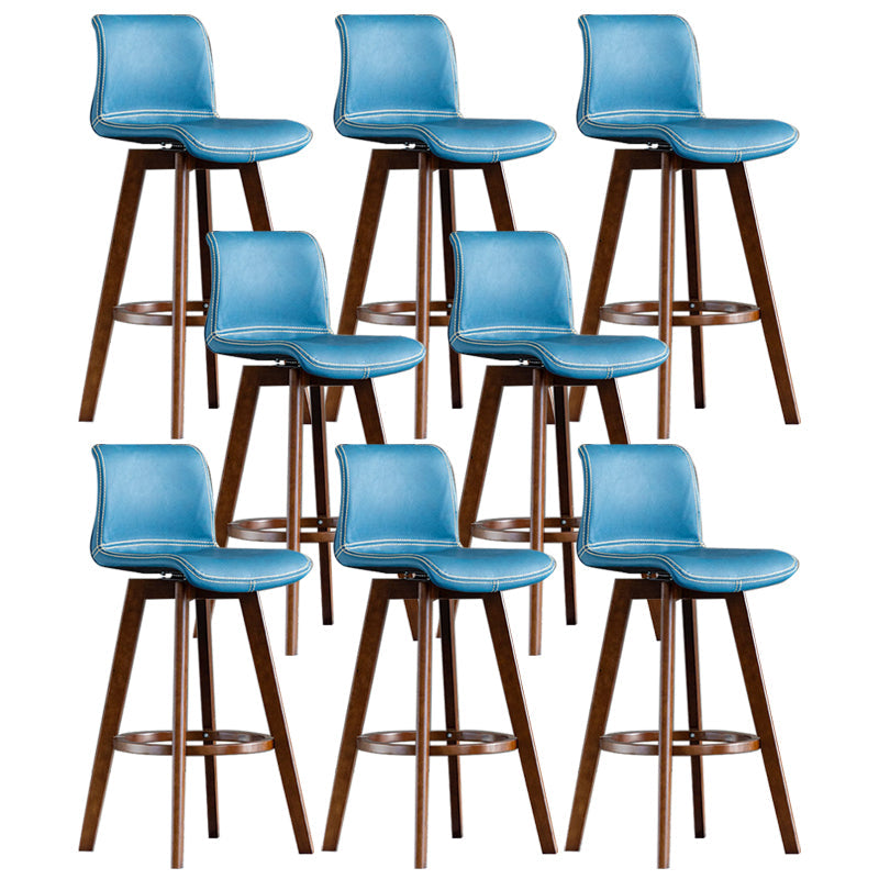 Taburete de bar de cuero con acabado mate y respaldo bajo para el hogar contemporáneo