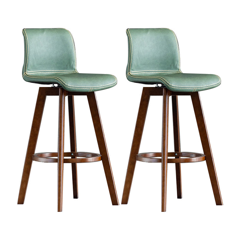 Taburete de bar de cuero con acabado mate y respaldo bajo para el hogar contemporáneo
