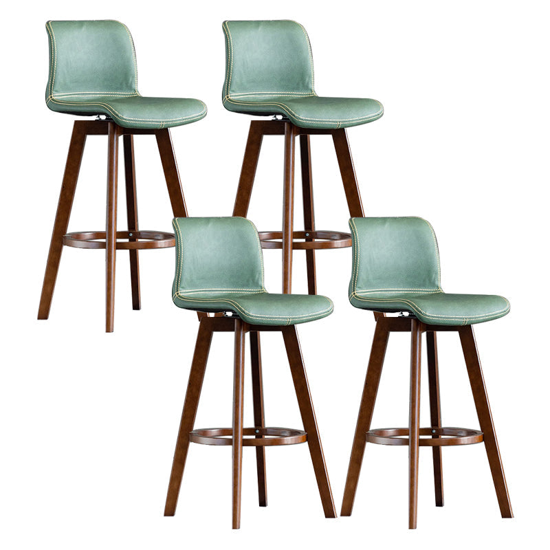 Taburete de bar de cuero con acabado mate y respaldo bajo para el hogar contemporáneo