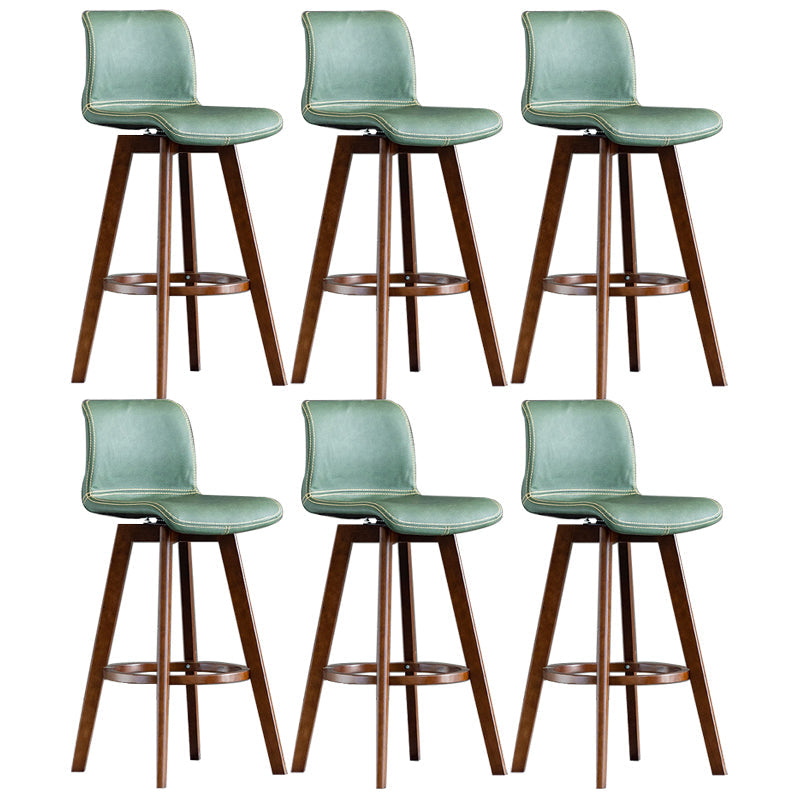 Taburete de bar de cuero con acabado mate y respaldo bajo para el hogar contemporáneo
