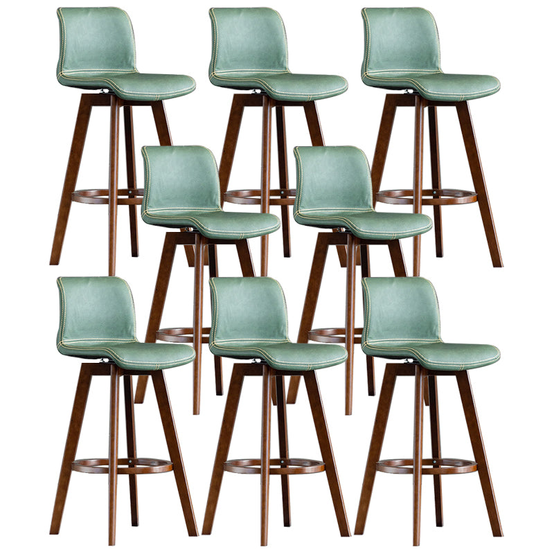 Taburete de bar de cuero con acabado mate y respaldo bajo para el hogar contemporáneo