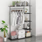 Modern Entryway Kit Hanging Rail and 3 Side Storage Shelves Coat Hanger