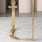 Glam Mirrored Writing Desk with Gold Metal Legs Oval Office Desk