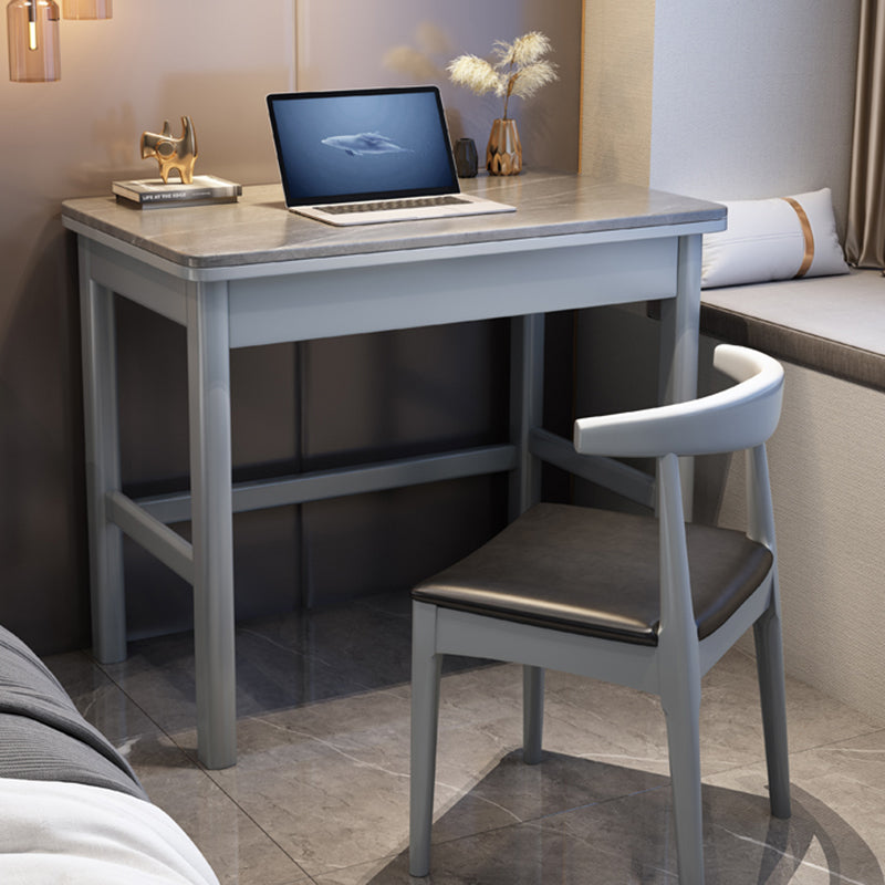 Bureau de bureau rectangulaire en marbre moderne en bois massif en bois massif