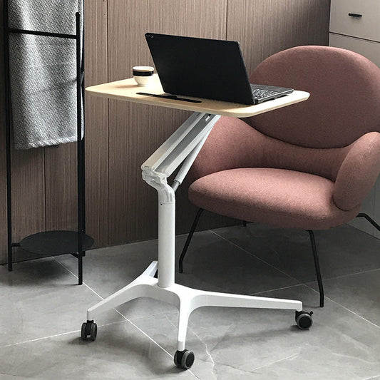 Modern with Caster Wheels Standing Desk H-Shape Metal Base Home or Office Desk Clearhalo 'furn' 'furn_office_desk' 'Furniture' 'Office Desks' 'Office Furniture' 'office_desk' 6046590