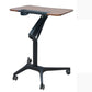 Modern with Caster Wheels Standing Desk H-Shape Metal Base Home or Office Desk Dark Walnut Clearhalo 'furn' 'furn_office_desk' 'Furniture' 'Office Desks' 'Office Furniture' 'office_desk' 6046597