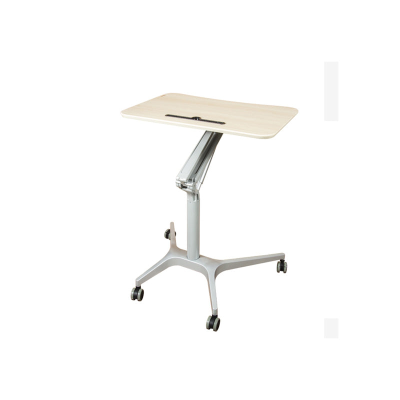 Modern with Caster Wheels Standing Desk H-Shape Metal Base Home or Office Desk Clearhalo 'furn' 'furn_office_desk' 'Furniture' 'Office Desks' 'Office Furniture' 'office_desk' 6046599