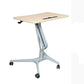 Modern with Caster Wheels Standing Desk H-Shape Metal Base Home or Office Desk Natural Clearhalo 'furn' 'furn_office_desk' 'Furniture' 'Office Desks' 'Office Furniture' 'office_desk' 6046601
