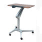 Modern with Caster Wheels Standing Desk H-Shape Metal Base Home or Office Desk Walnut Clearhalo 'furn' 'furn_office_desk' 'Furniture' 'Office Desks' 'Office Furniture' 'office_desk' 6046603