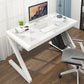 Contemporary Glass Computer Desk with Cable Management Writing Desk 47.2"L x 23.6"W x 29.5"H White Clearhalo 'furn' 'furn_office_desk' 'Furniture' 'Office Desks' 'Office Furniture' 'office_desk' 6046682