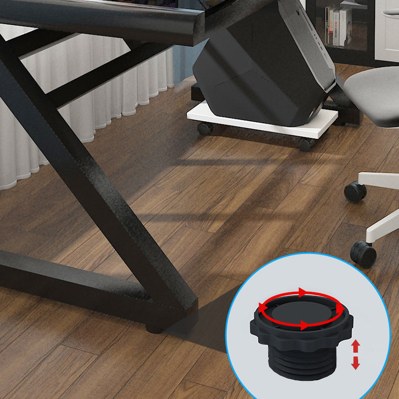 Contemporary Glass Computer Desk with Cable Management Writing Desk Clearhalo 'furn' 'furn_office_desk' 'Furniture' 'Office Desks' 'Office Furniture' 'office_desk' 6046691