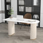 Contemporary Oval Marble Office Desk for Home or Office Writing Desk Clearhalo 'furn' 'furn_office_desk' 'Furniture' 'Office Desks' 'Office Furniture' 'office_desk' 6046735
