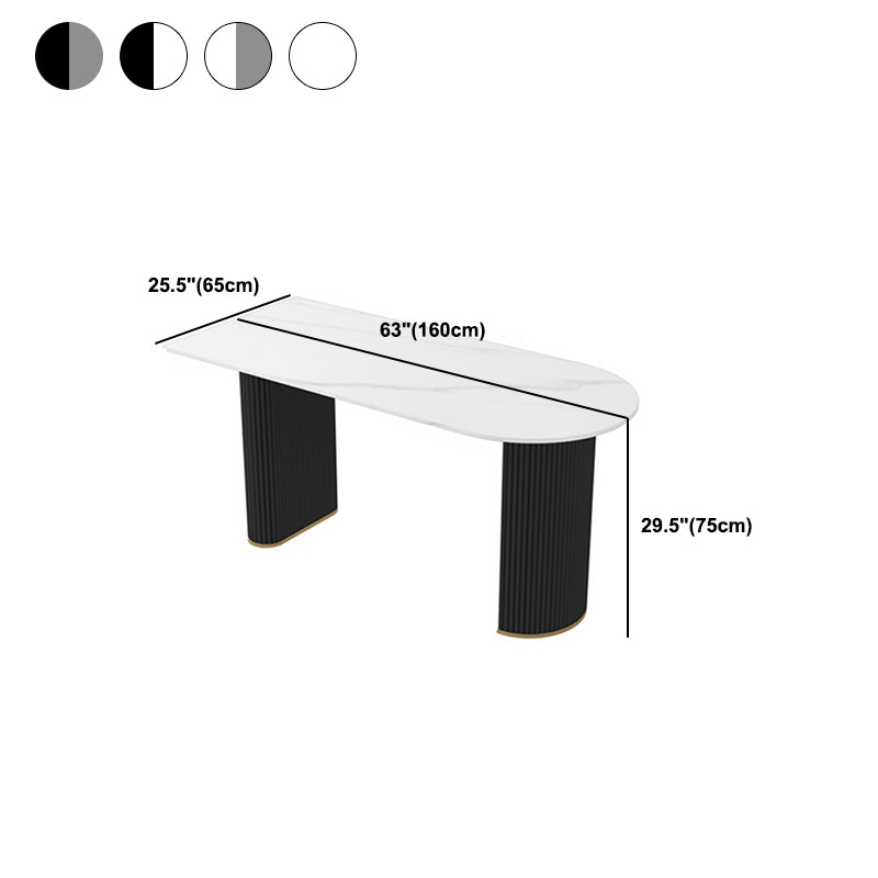 Contemporary Oval Marble Office Desk for Home or Office Writing Desk Clearhalo 'furn' 'furn_office_desk' 'Furniture' 'Office Desks' 'Office Furniture' 'office_desk' 6046745
