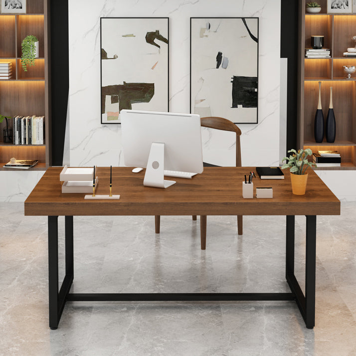 Escritorio de escritura rectangular de madera maciza mesa de reunión de oficina industrial