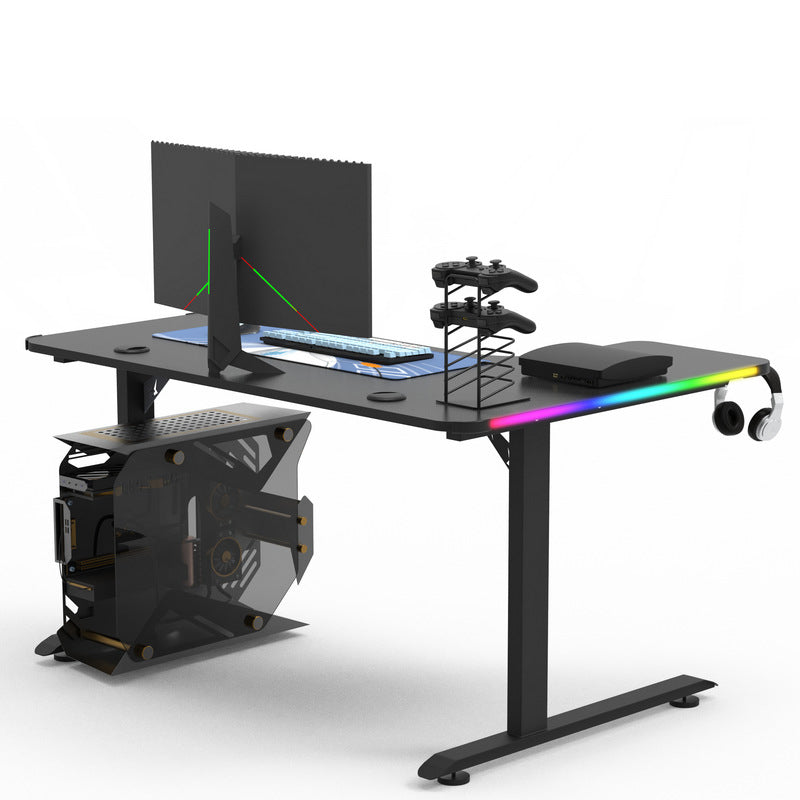 Escritorio de computadora de madera contemporánea escritorio de juegos en forma de L para casa