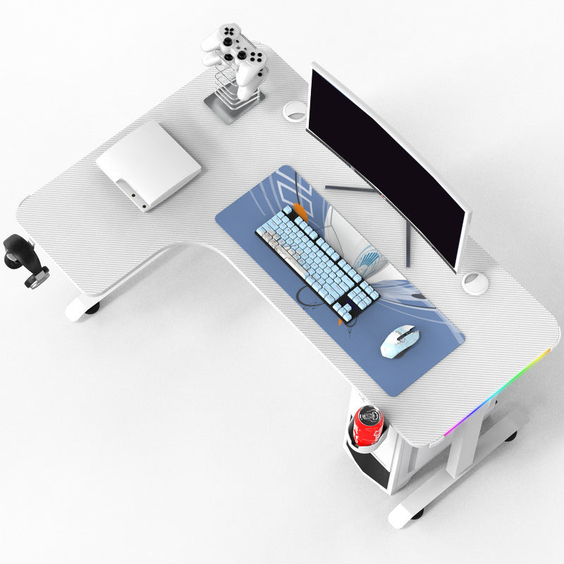 Escritorio de computadora de madera contemporánea escritorio de juegos en forma de L para casa