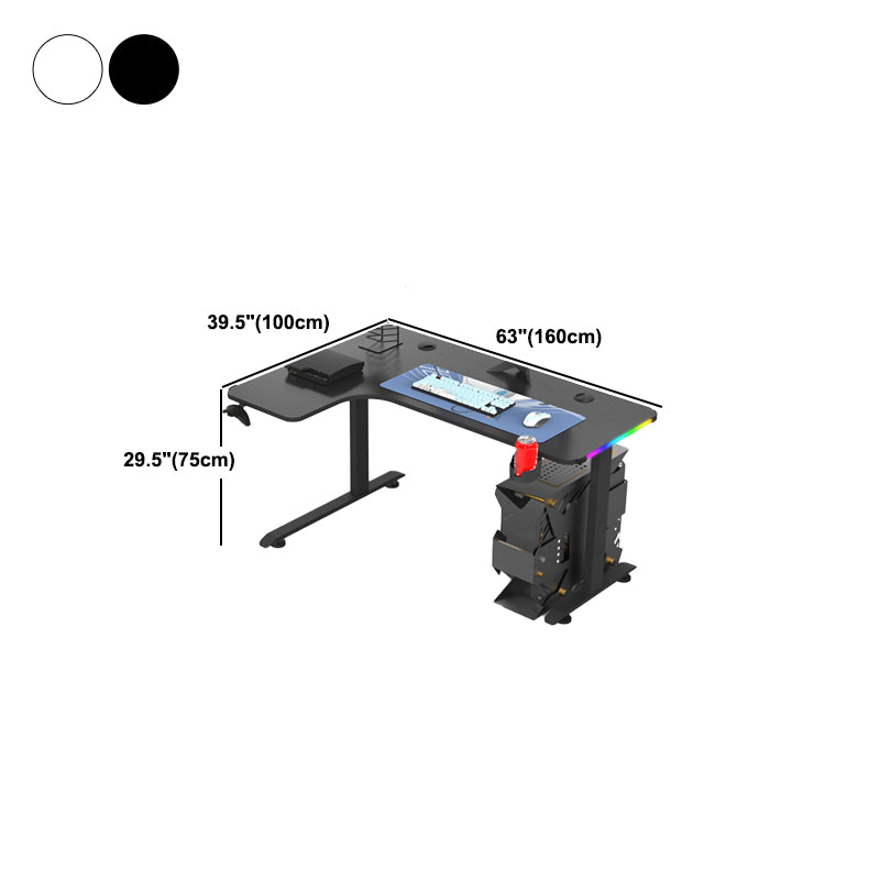 Escritorio de computadora de madera contemporánea escritorio de juegos en forma de L para casa