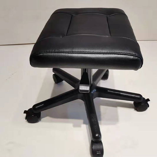 Modern Desk Chair Leather Computer Chair Armless Office Chair in Black 1 Piece