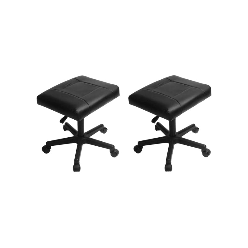 Moderner Schreibtischstuhl Leder -Computerstuhl Armless Office Stuhl in Schwarz